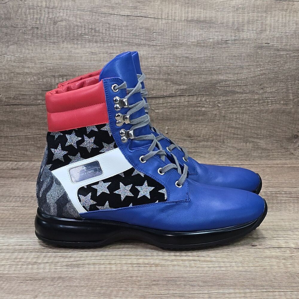 Alive Shoes Stars & Stripes X Donald Miclette Men's Size 11 Blue Red Black Shoes
